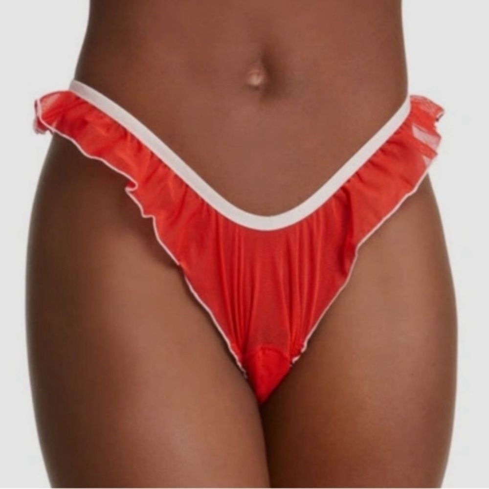 NWT Free People We Are HAH Fly Girl Mesh Panty Sz XS Blood Orange Fairy Feminine